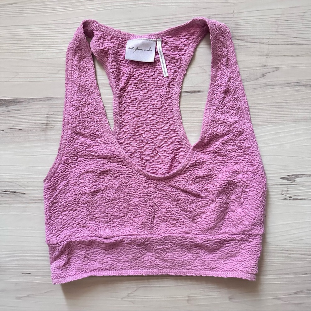 Urban Outfitters Textured Pink Sports Bra